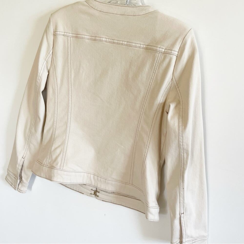 White House Black Market Cream Lace-Up Stylist Jacket - Picture 6 of 8